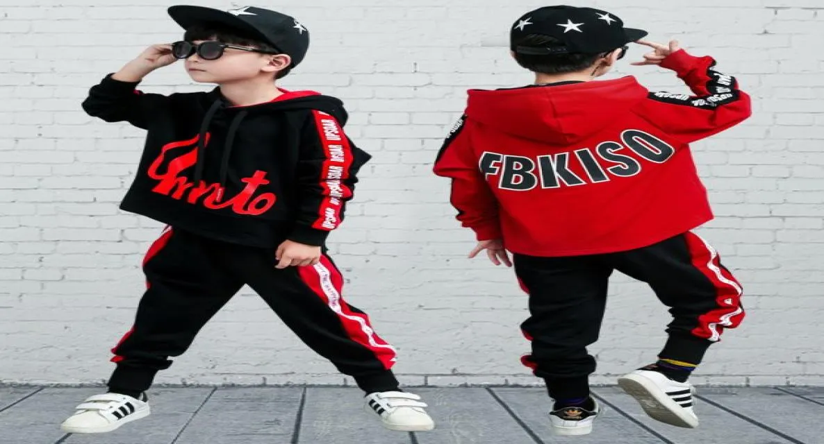 Big Boy Suit Spring New Hip Hop Dance Clothes Boys Girls Fall Outfits Twopiece Clothing Set Spring Kids Clothes Christmas LJ20099538479