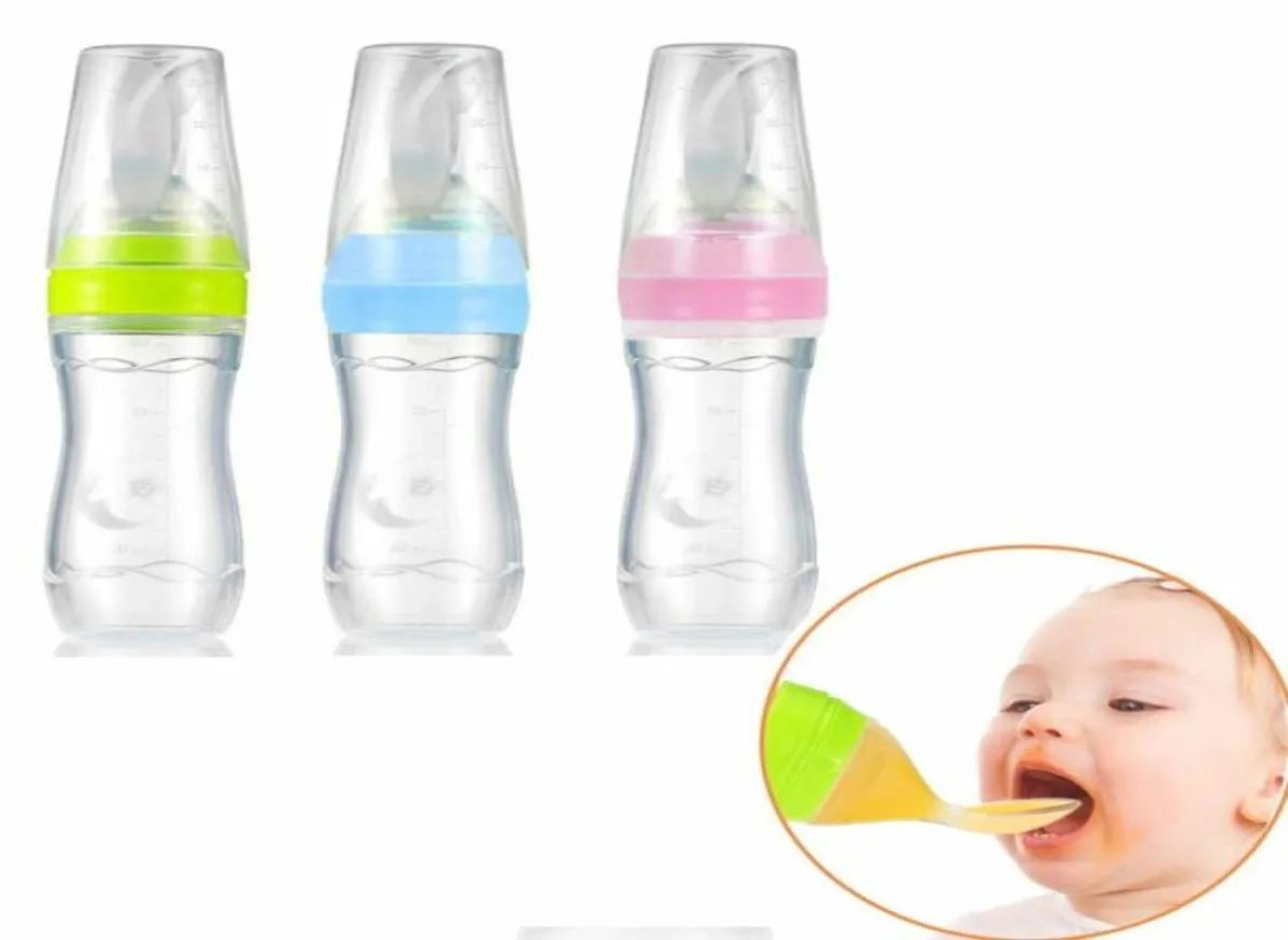 Portable Infant Nipple Pacifier Baby Feeding Tool Milk Bottle With Spoon Silicone Gel Bottles3391901