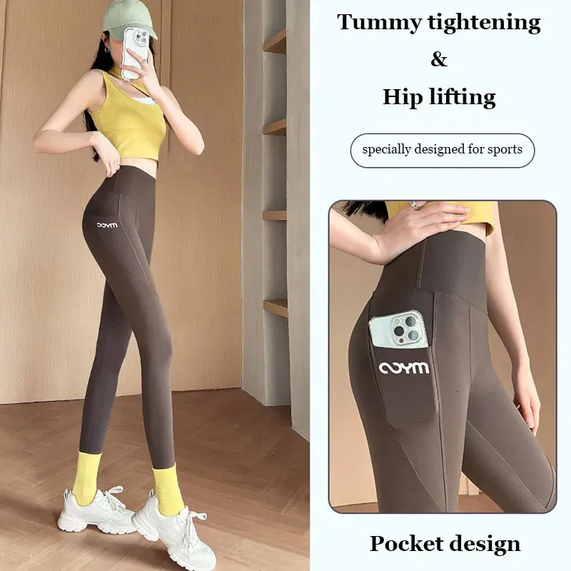 Sömlösa leggings femme med fickkvinnor mjuka träning tights fitness outfits yoga byxor hög midje gym slitage spandex leggings 240112