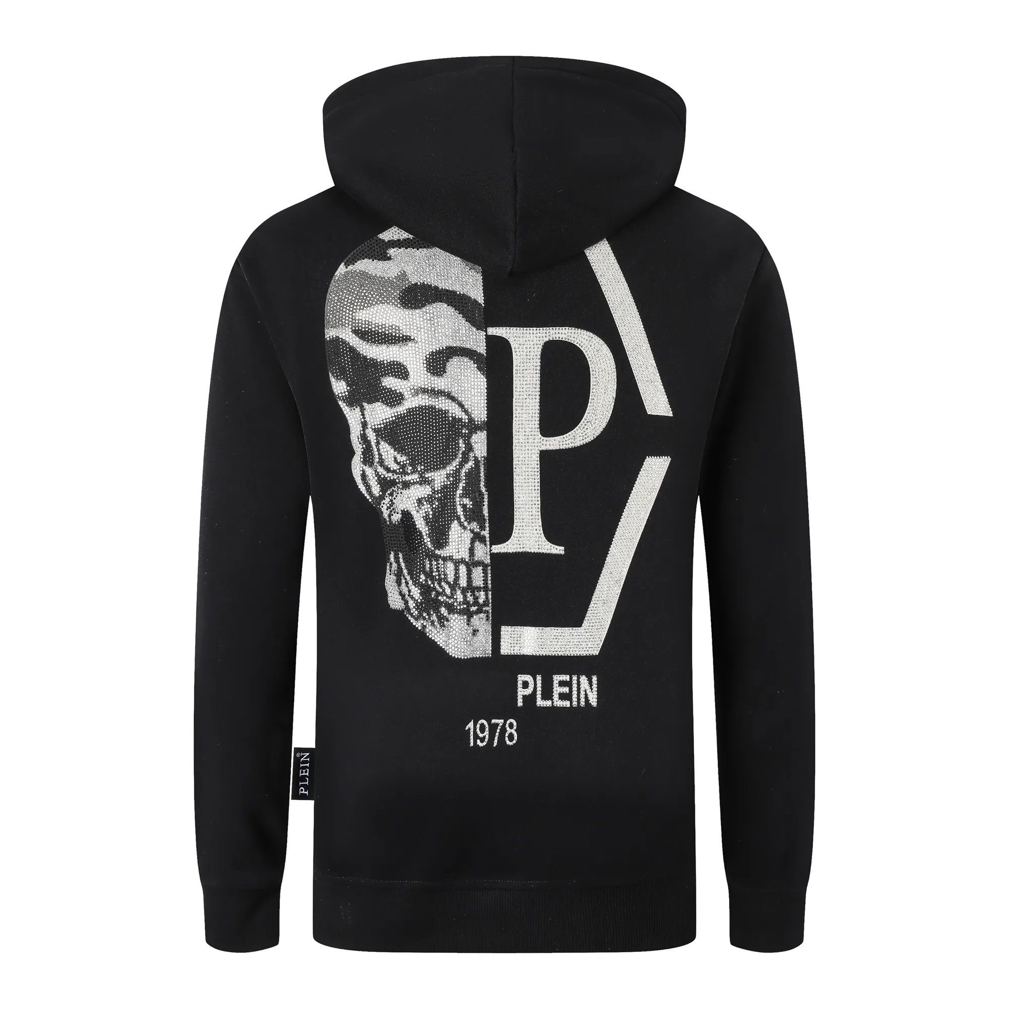 Plein Bear Brand Hoodies Sweatshirts دافئة سميكة من النوع الثقيل هيب هوب الشخصية المميزة PP Skull Pullover Rhinestone Hoodie للرجال 2087