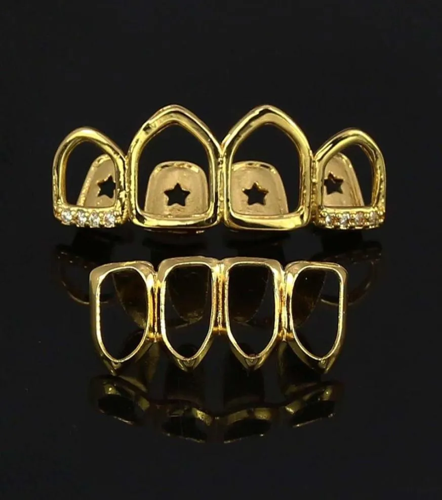 Biżuteria biżuterii męskie grille Luksusowe projektant zębów Grillz raper hiphop Jewlery Diamond mrożony mody