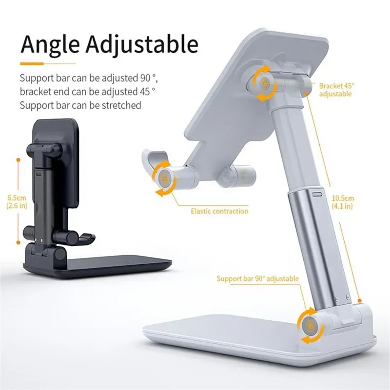 Extend Folding Desk Phone Stand Holder For iPhone iPad Universal Portable Foldable Extend Metal Desktop Tablet Table Popular Adjustable