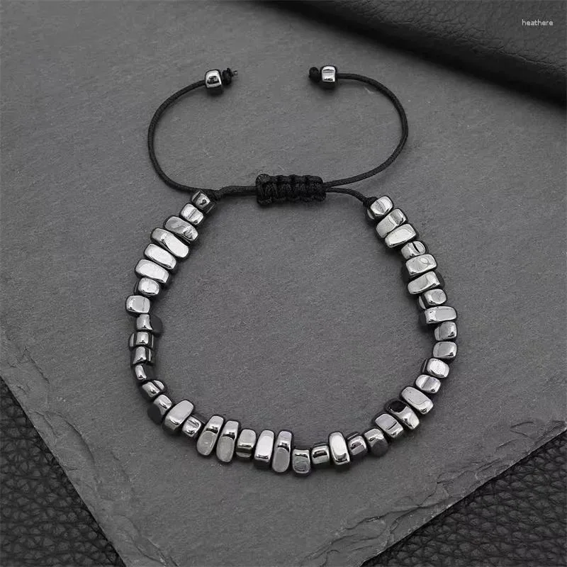 Bracelet d'hématite noire irrégulière Stron