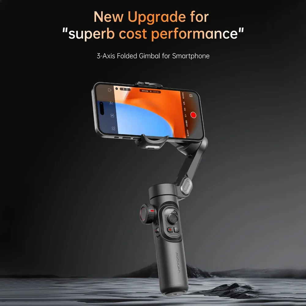 Gimbal AOCHUAN Smart V8 Para Smartphone | Estabilização 3 Eixos | Haste Extensora 19.8cm
