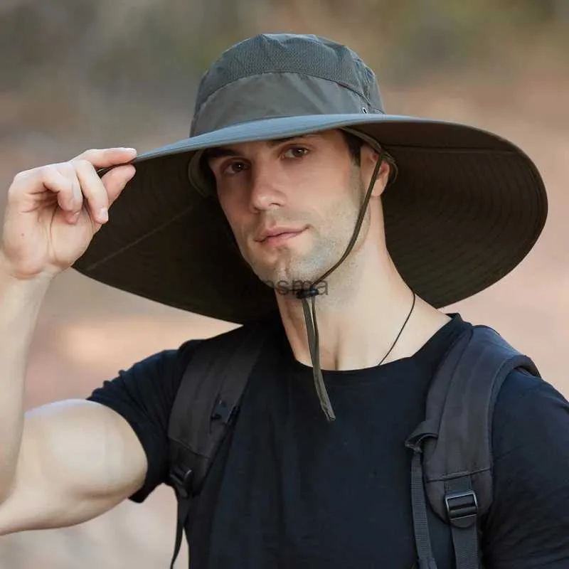 Wide Brim Hats Bucket Summer Outdoors Fisherman Hat Men Large Waterproof  Camping Plus Size Breathable Sun Protection Cap YQ240112 From Xinsma,  $18.37