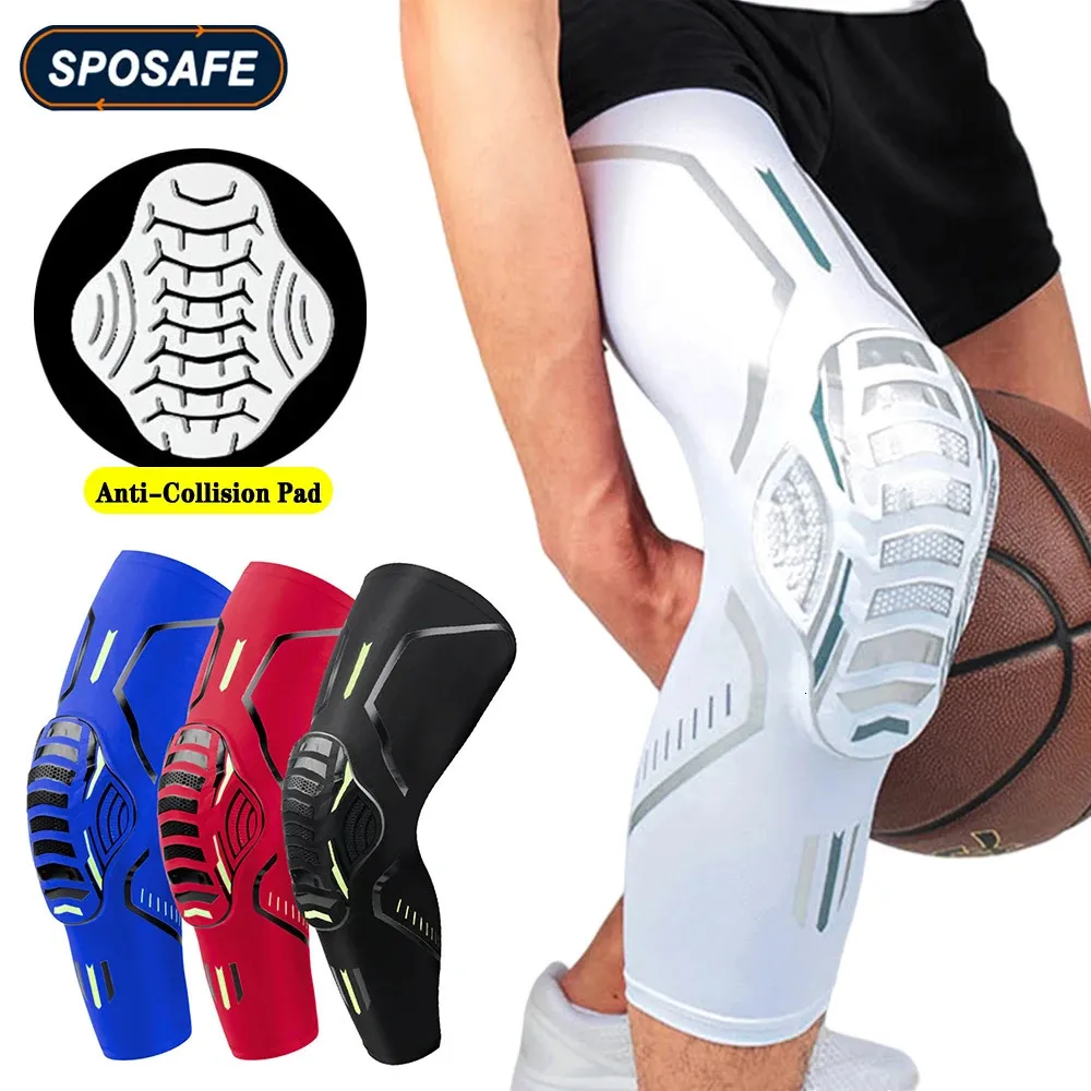 1Pair Fitness Anti-Collision Leg Pads Brace Elastic Knee Cover for Outdoor Sports Riding Basketball Protective Gear Men Women 240112