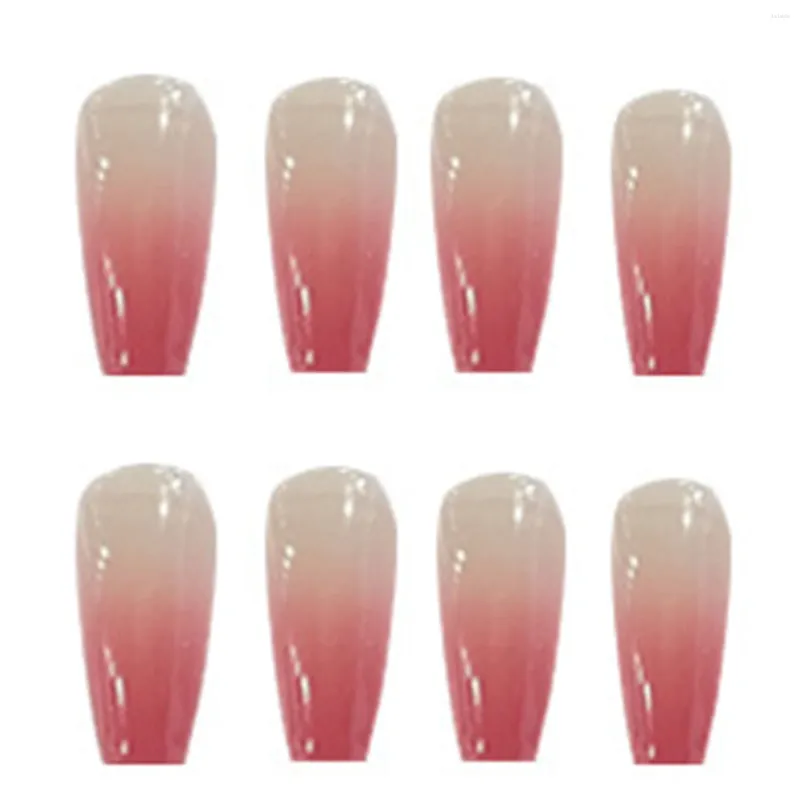 Faux ongles dégradé rose à pression, facile à appliquer, joli pour un salon professionnel