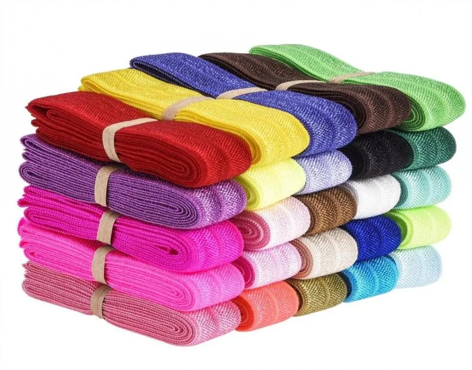 50 -leards Fold Over Elastic Stretch Foldover Foe Foe Elastics for Hair Ties Opaski na głowę Color32765857175389