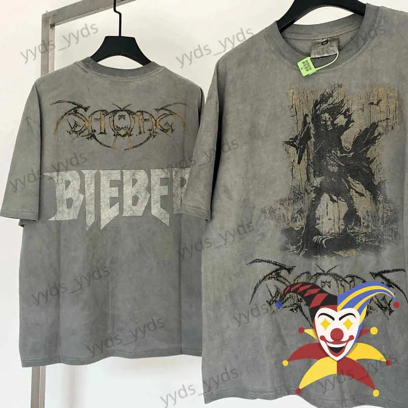 Men's T-Shirts Justin Bieber Washed T shirt Men Women High Quality Saint Michael Tops Tee T-shirt T240112