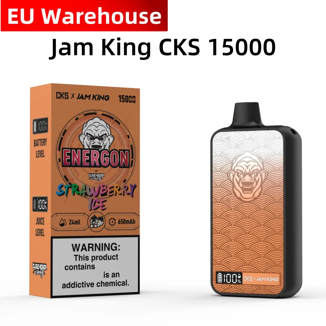 E cigarette vape disposable Jam King CKS Energon 15000 24ml prefilled puff tornado E-Liquid Disposable E Cigarette LED Screen Display USB-C juice flavor