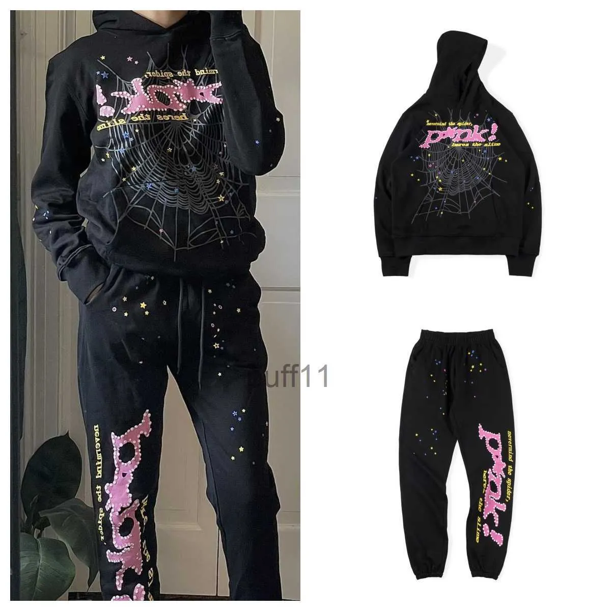 555 Spider Hoodie Sp5der Worldwide Rosa Young Thug Suéter Masculino Mulher Nevermind Espuma Impressão Pulôver Roupas PS1U