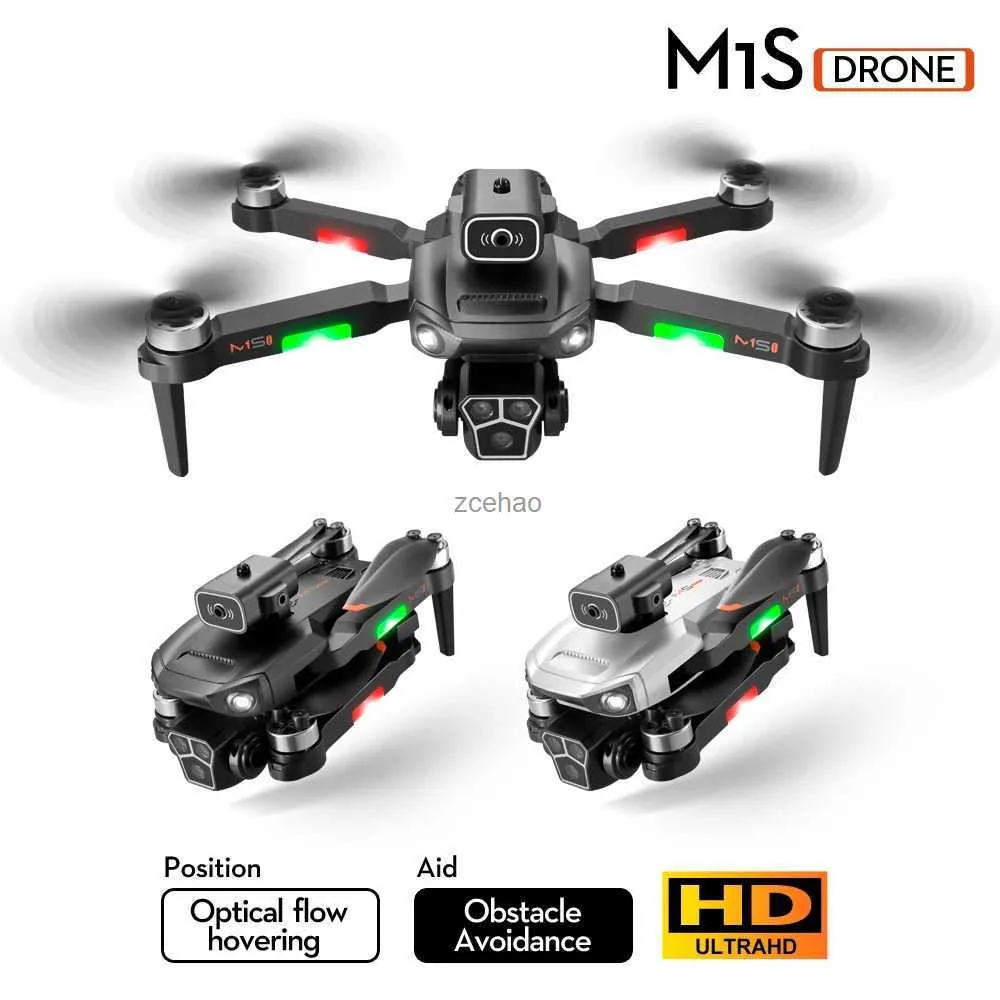 Drones New M1s Mini Drone 4K Professinal Three Camera Wide Angle Optical Flow Localization Four-way Obstacle Avoidance RC Quadcopter