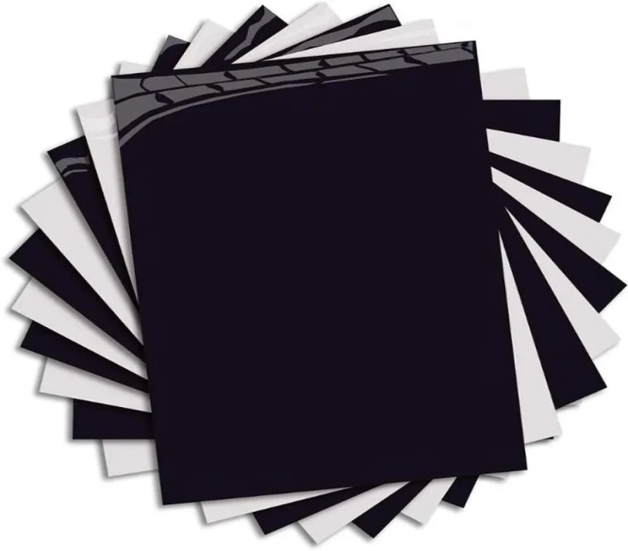 Warmteoverdracht HTV in zwart en wit opstrijkbaar startpakket 10 x 20 vellen voor T-shirts Sportkleding Raamstickers2362795