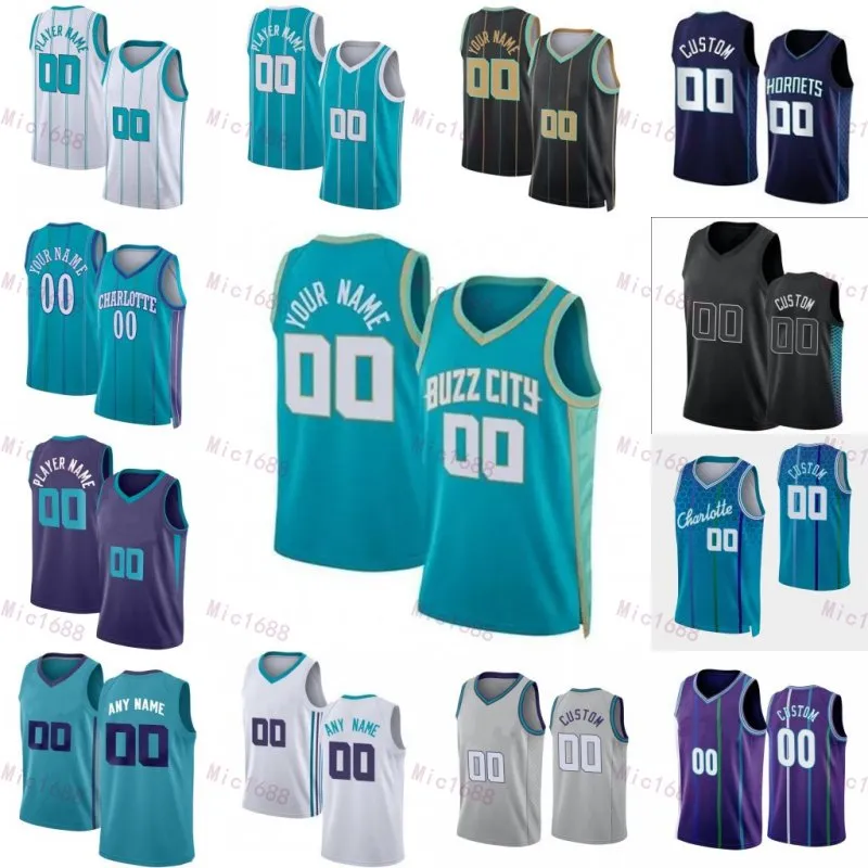 Men Women City Basketball LaMelo Ball Jersey 1 Terry Rozier 3 Gordon Hayward 20 Mark Williams 5 Brandon Miller 24 Earned Green Blue Black White Purple Custom Print