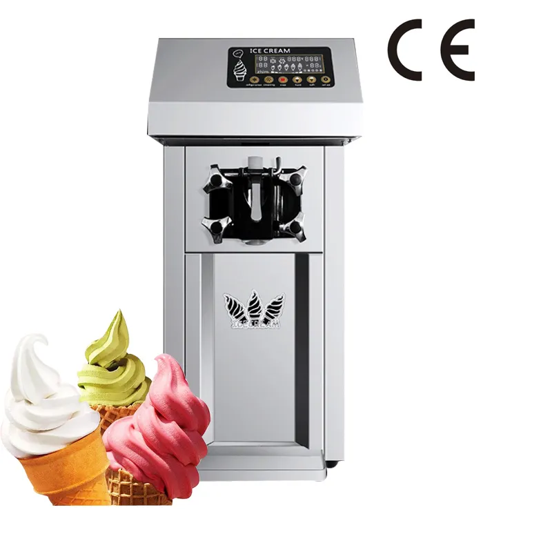 Desktop Automatisk glassmaskin Small Single Head Soft High Output Desktop Sundae Gelato Makers