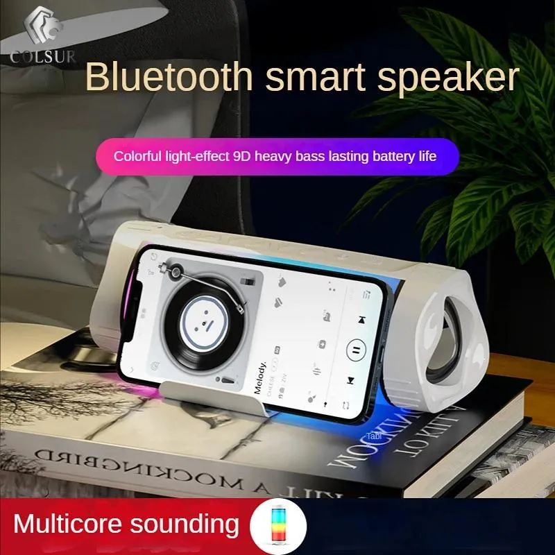 Speakers Smart Colorful Led Portable Bluetooth Speaker Bass Powerful Wireless Subwoofer Waterproof Sound Box Support FM Radio USB TF card