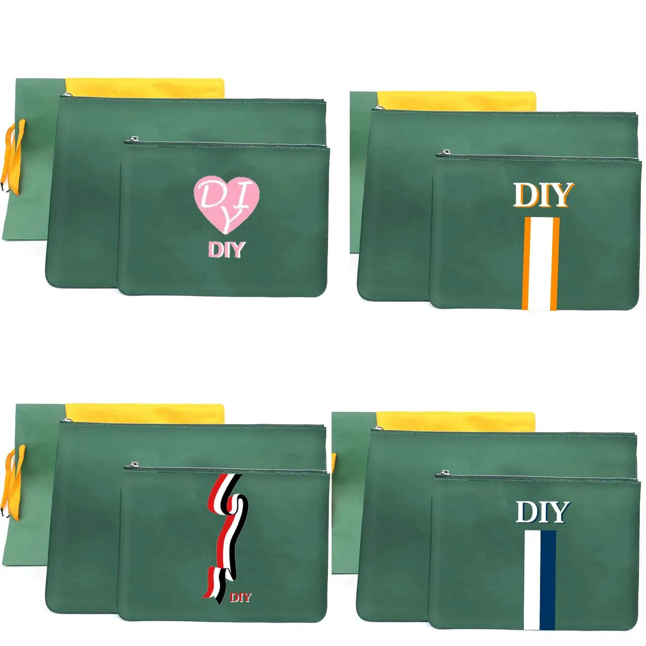 Clutches handtas Totes letter Op maat DIY Op maat gepersonaliseerd personaliseren Naam Doe het zelf initialen strepen patroon gedrukt