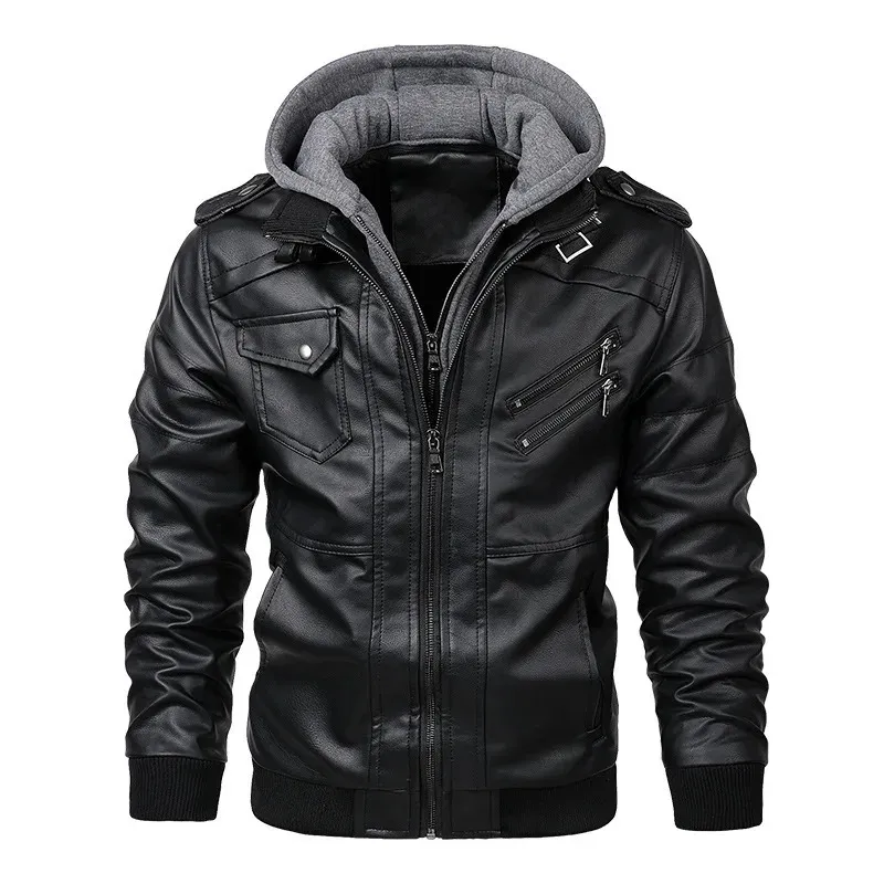 KB Herren Lederjacken Herbst Casual Motorrad PU Jacke Biker Ledermäntel Markenkleidung EU Größe SA722 240112