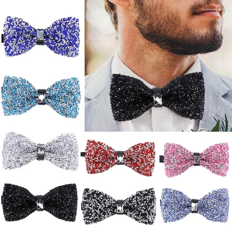 Fliegen Glänzende Kristall Krawatte Für Männer Kragen Bowtie Hochzeit Bankett Party Bowknot Krawatte Bräutigam Männliches Hemd Kleidung Zubehör