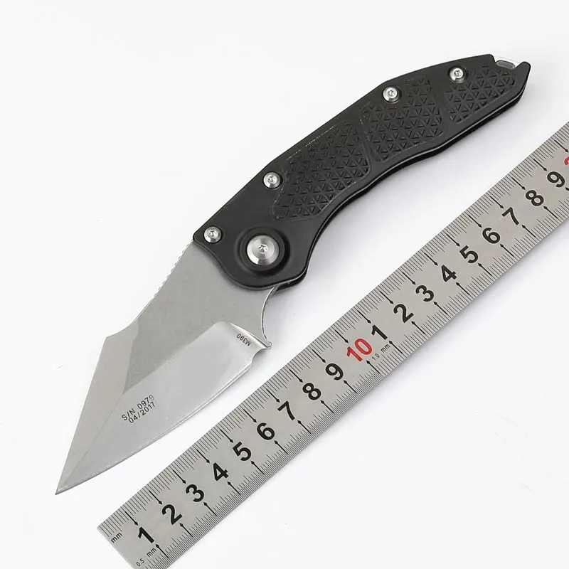 Promoción Stitch Auto Cuchillo plegable táctico D2 Hoja de lavado de piedra T6061 Mango de aluminio Cuchillos de bolsillo EDC al aire libre