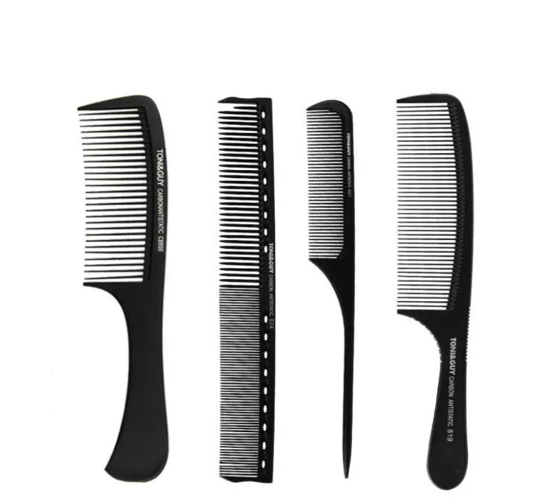 Fibre de carbone couverture tonique peigne pointe queues aiguille en acier Double brosse coupe de cheveux peigne en plastique brosse à cheveux 2895192