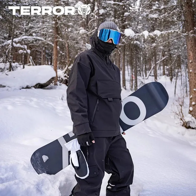 Terror Yumuşak Kabuk Kayak Takım 3L Çiftler Erkek ve Kadın Modelleri Snowboard Snowsuit Rüzgar Geçirmez Kazak Ceket Açık Hava Sporları Kış 240111