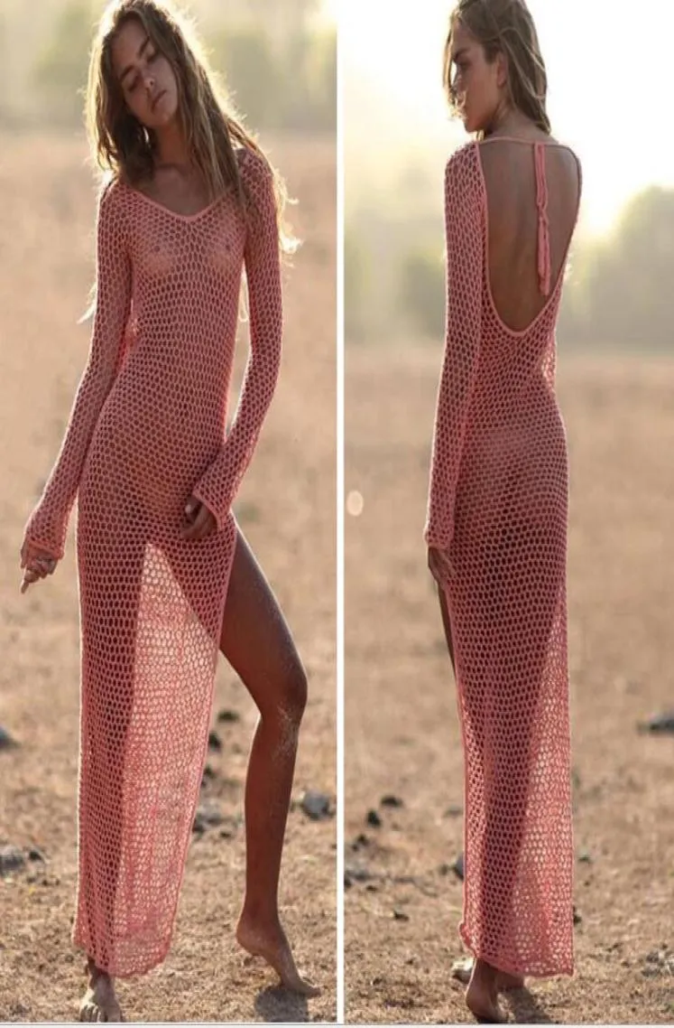 Badeanzug-Überzüge, Schwimmausrüstung, hohlgestrickt, Strand-Bikini-Ausschnitt, Sonnenschutzkleid, gestrickter Handrock2406511