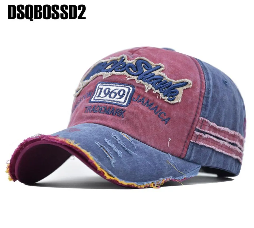 DSQBOSS2 hombres y mujeres gorra de golf de alta calidad Gorras Snapback Gorras gorra de béisbol Casquette Chapeu Touca sombrero de algodón lavado threedime6543142