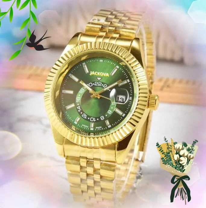 Berömd bodde män tittar lyxig stor urtavla kvartsrörelse mode kalender guld armband affärer avslappnad alla brott super wristwatch montre de luxe