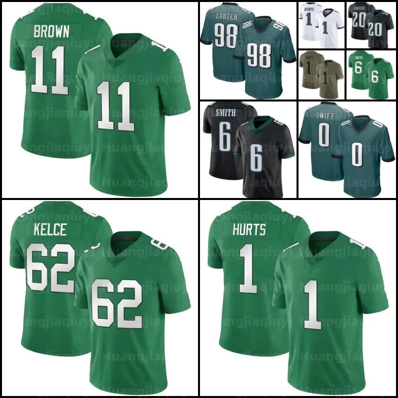 Jalen gör ont AJ Brown Jason Kelce Football Jersey Devonta Smith Dandre Swift Jalen Carter Jake Brandon Graham Haason Reddick Brian Dawkins Darius Slay