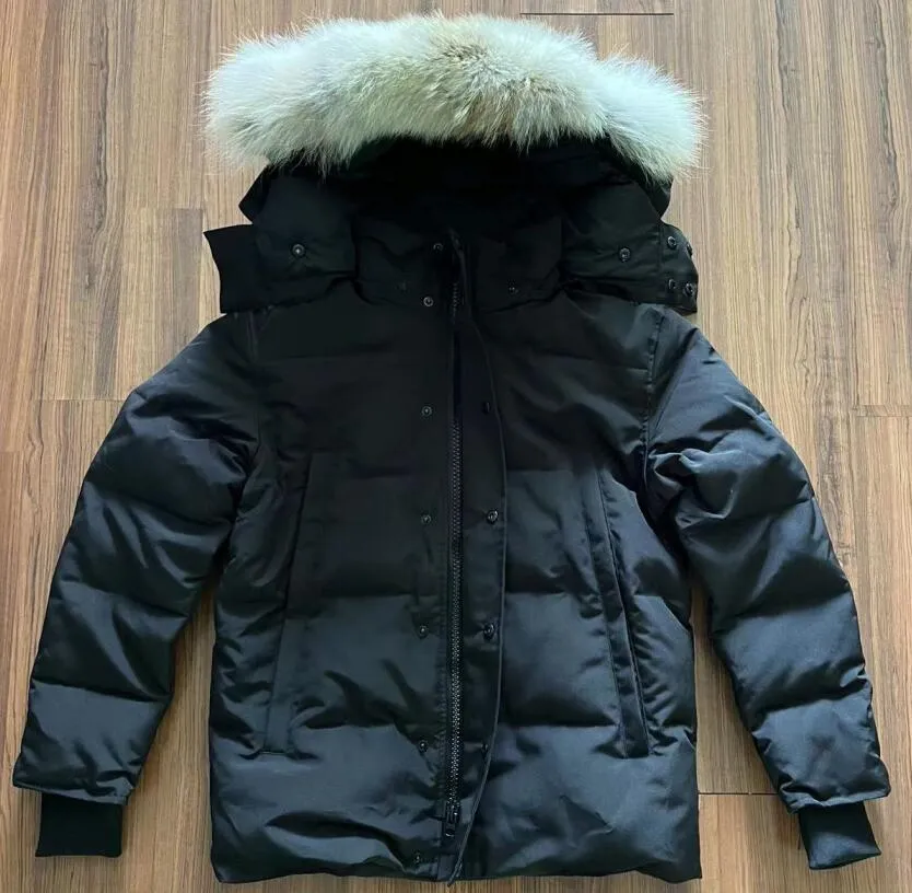 Winter Men Down Jackets Real Coyote Fur Designer Homme Puffer Outdoor Windbreaker Outerwear Hooded Fourrure Manteau Canada Wyndham Coat Hiver Parka Doudoune