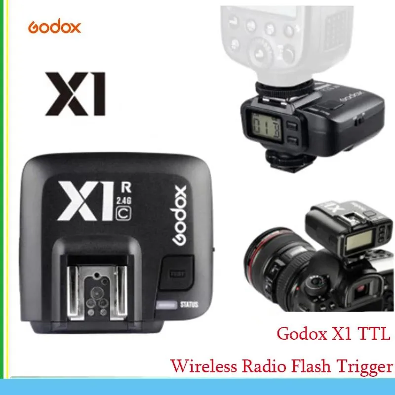 Tillbehör Godox X1 TTL Wireless Radio Flash Trigger Sändare och mottagare för Canon Nikon Sony Olymous Fuji Studio Flash Speedlite Fuji