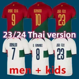 23 Portugal Soccer Jerseys JOAO FELIX PEPE BERMARDO B.FERNANDES Camisa De Futebol 22 2023 J.MOUTINHO Football Shirt Men Kids Kit Women