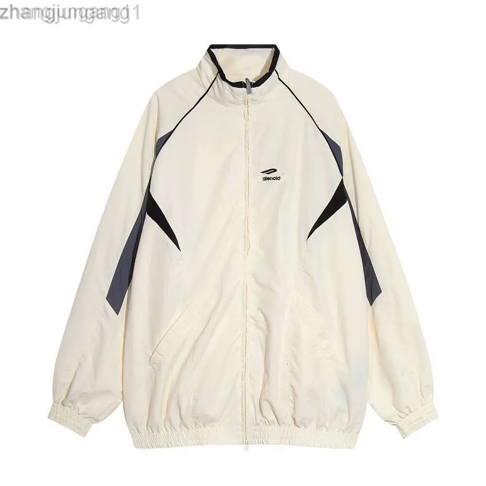Designer Blenciaga baleciaga Hög version B Familj Ny unisex broderad lapptäcke Sportskolifical Windbreaker Jacket