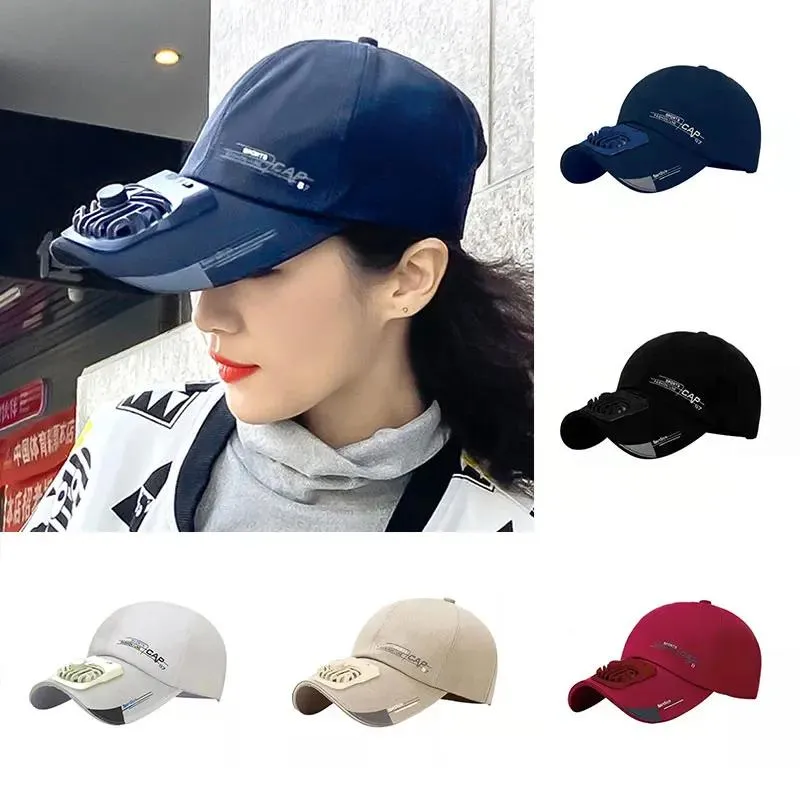 Produkty 1PC UNISEX Baseball Cap z fanami Visor Visor Hat USB ładowanie chłodzącego ochronę przeciwsłoneczną Regulowaną letnią krem ​​przeciwsłoneczny