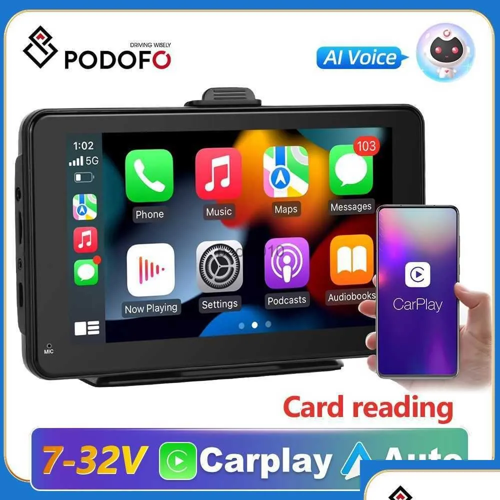 Caméras dôme S Podofo 7 Autoradio sans fil Carplay Android Mtimedia Lecteur vidéo Tactile Sn Moniteur Tablette Smart TV L230619 Drop Deliv DH71D