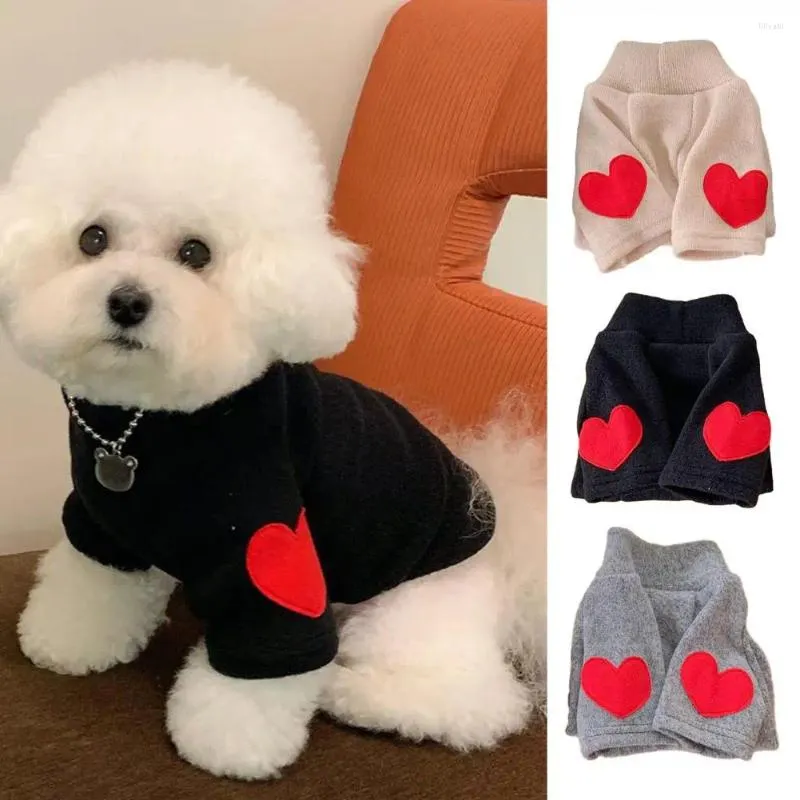 Vêtements de chien doux pull pour animaux de compagnie à la mode motif d'amour pull chaud chemise à deux pattes vêtements d'hiver pour petits chiens chats mignons