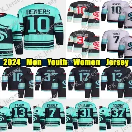 #10 Matty Beniers 2024 Winter Classic hockey jersey #7 Eberle #31 Philipp Grubauer Yanni Gourde Jaden Schwartz Jared McCann Adam Larsson Kai