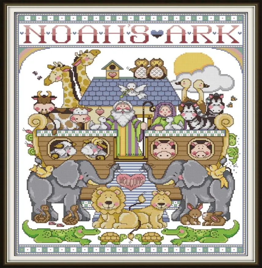 NOAH039S Ark Home Cross Stitch Kit Handmade Cross Stitch Embrodery Nålarbetet räknade tryck på duk DMC 14CT 11CT4461161