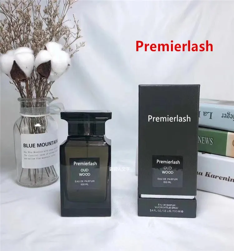 Premierlash Oudwood Parfüm 100ml 34oz Erkek Kadın Nötr Parfümler Koku Ahşap Tütün Uzun Ölü İyi Koku Köln Sprey F2381986