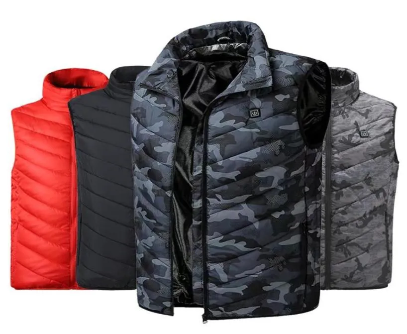 Hunting Jackets Winter USB Electric Heated Vest Men Women Hiking Heater Tactical Waistcoat Thermal Warm Fishing Camo Heizjacke2856544