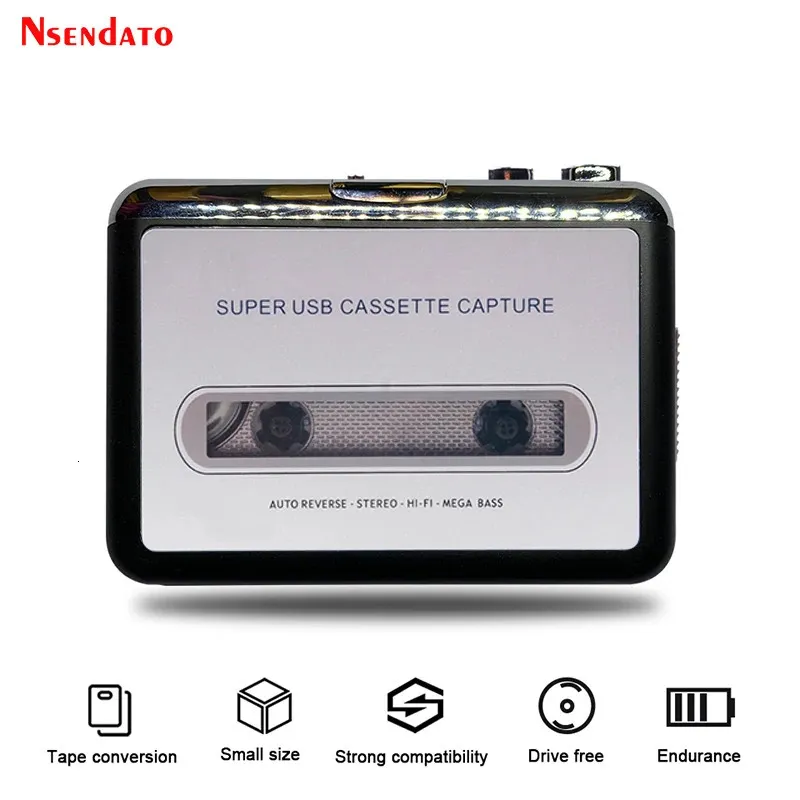 USB Cassette Capture Radio Player Portable Tape to MP3 Converter Audio Music Recorder 240111