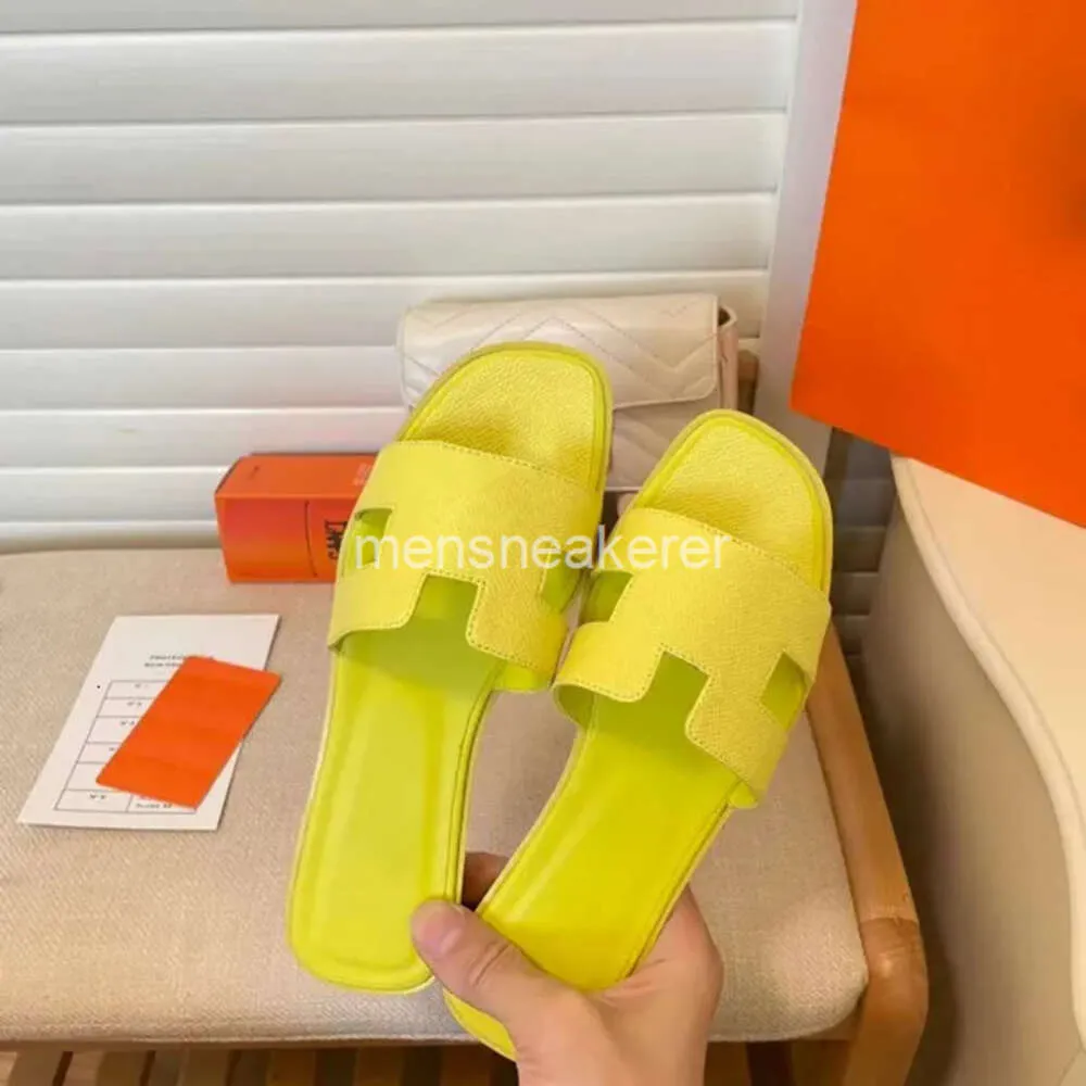 Designer flops oran kwaliteit open casual luie 2024 slippers sandaal hoog leer klassieke slipper sandalen teen flip dia