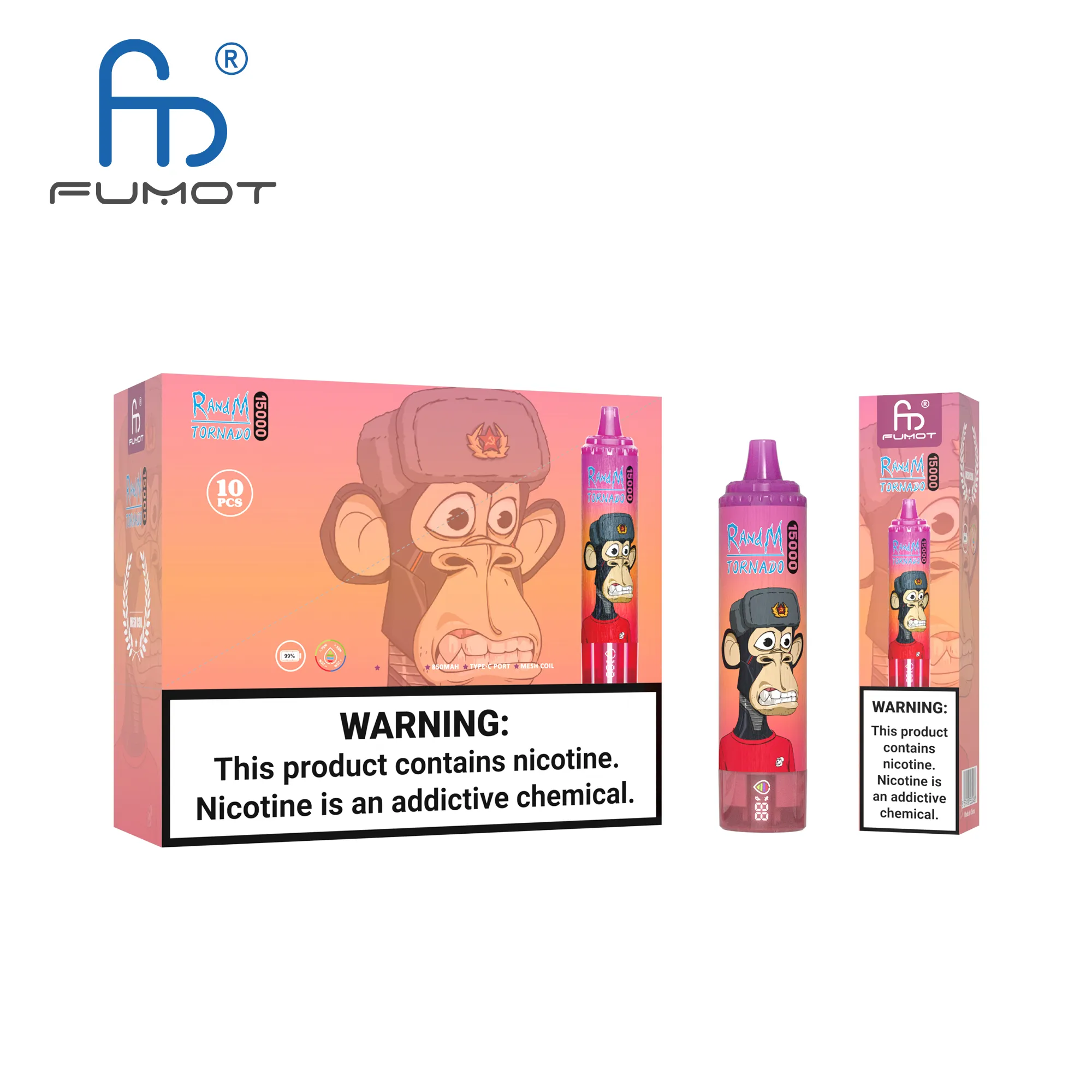 Fumot Facotry RandM Tornado 15000 Puffs Disposable Vape original ecigarette Multi Color Device oil & power indicator factory wholesale EU hot selling star vape