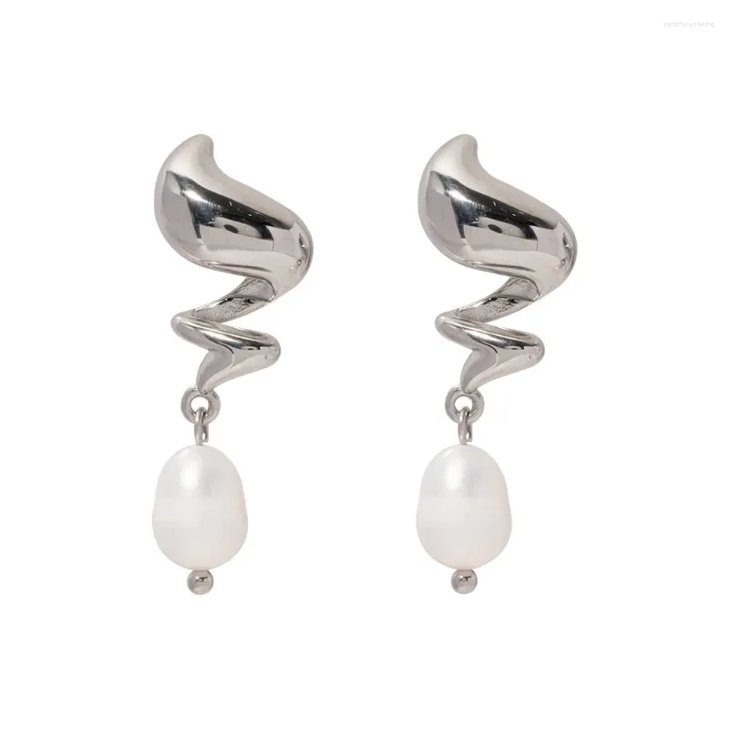 Stud Earrings Jewelry Hypoallergenic Screw Earring Stainless Steel Female Spiral Pearl Drop For Girls