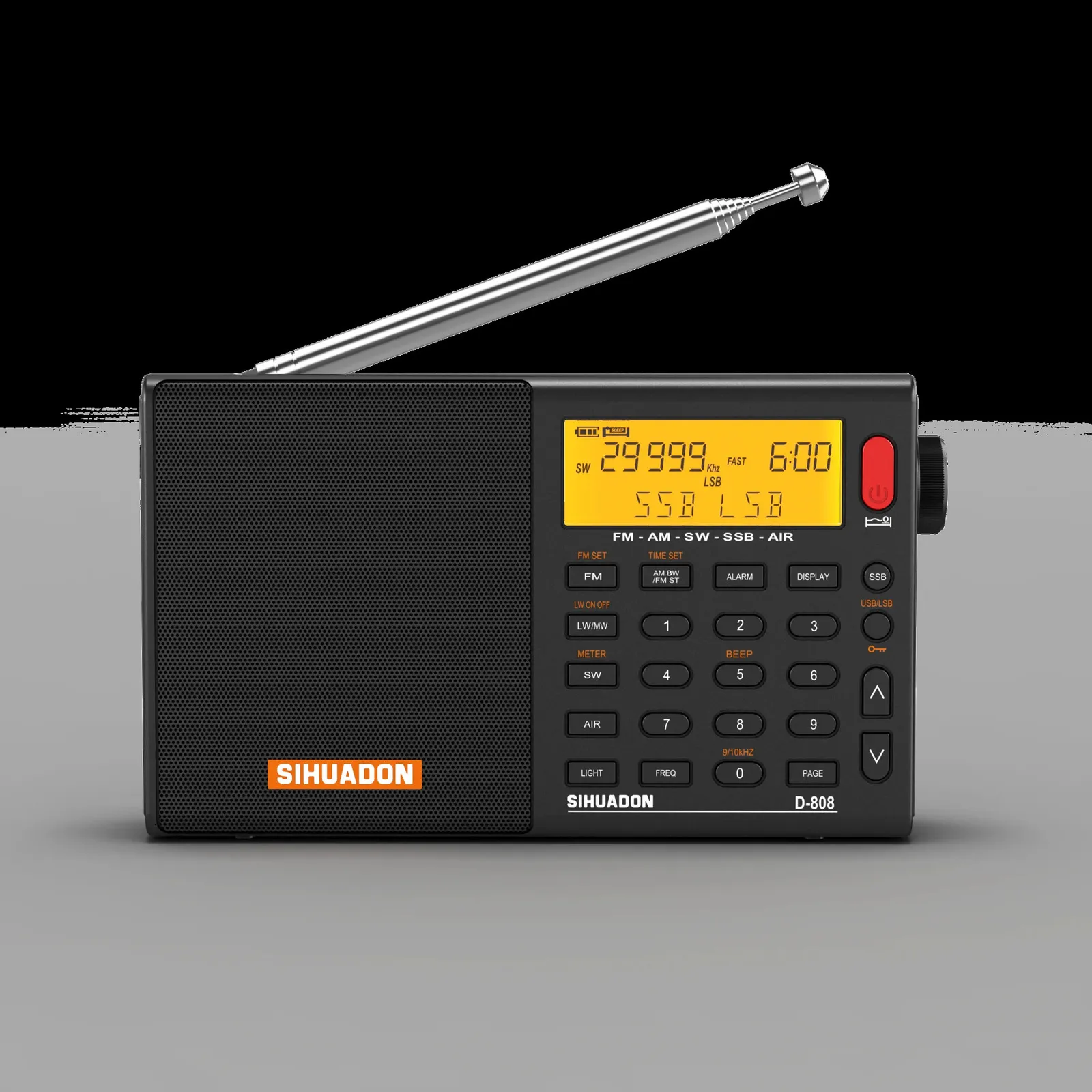 SIHUADON XHDATA D808 Tragbares Radio AM FM StereoSWMWLW SSB AIR RDS Digitaler Lautsprecher mit LCD-Display Wecker 240111