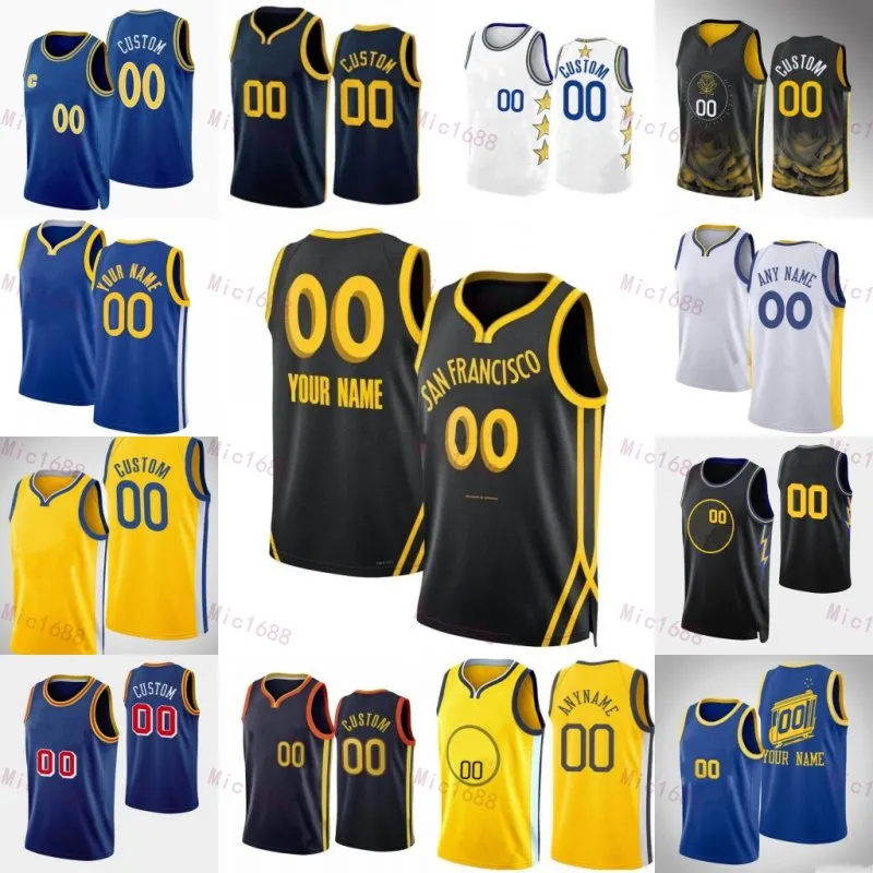 Men Women City Basketball Andrew Wiggins Jersey 22 Curry 30 Chris Paul 3 Klay Thompson 11 Draymond Green 23 Kevon Looney 5 Icon Black Blue White Yellow Custom Print