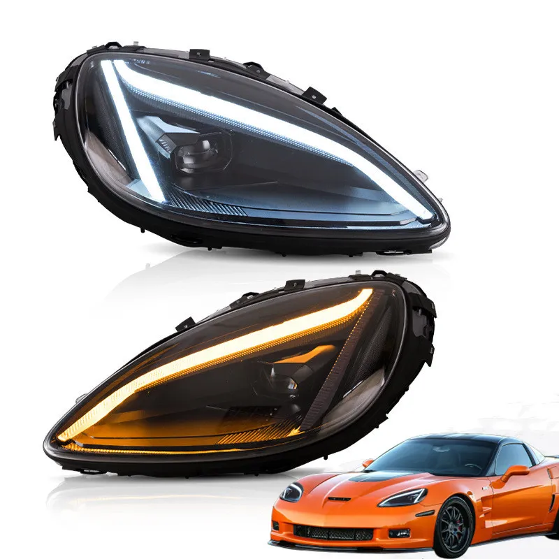 Chevrolet Corvette C6 LED Fars 2005-2013 Çift Işın Lens Dönüş Sinyal Işıkları