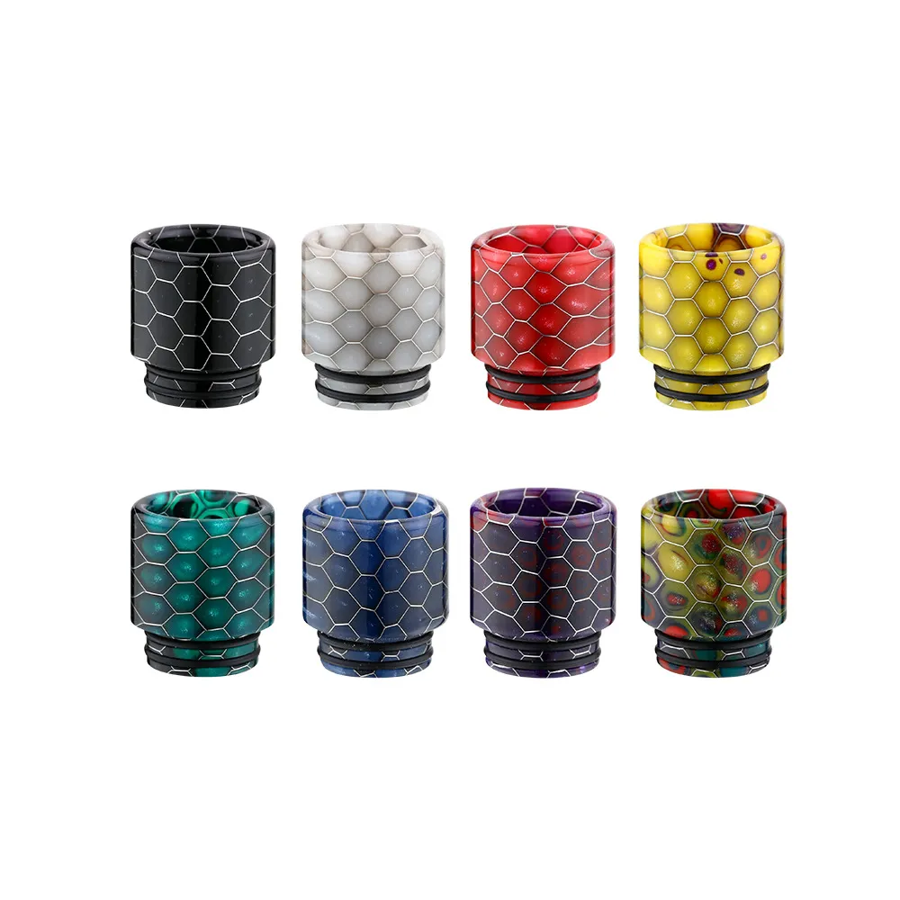 810 Thread Epoxy Resin Drip Tips Smoking Accessories Thermochromism Honeycomb Stainless Steel For TFV8 T528 RDA TFV12 Prince Crown Wide Bore Mouthpiece