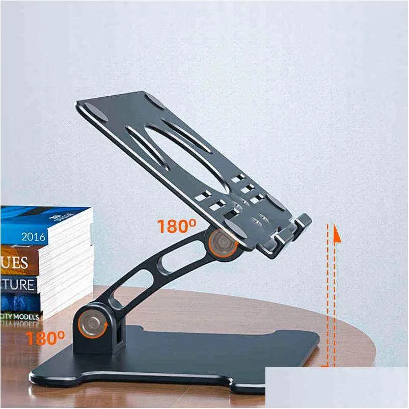 Tablet PC Stands Soporte ajustable para computadora portátil Aluminio plegable con ventilador de enfriamiento Heat Notebook Soporte Base Book Pro Soporte Soporte Aa22 DHWCX